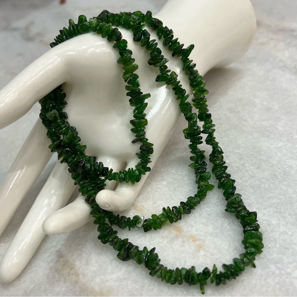 Russian Diopside 36” Endless Chips Necklace